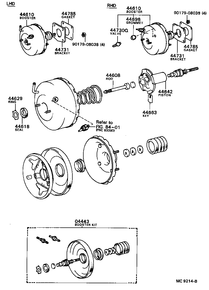04443-12130 BOOSTER KIT, BRAKE product image