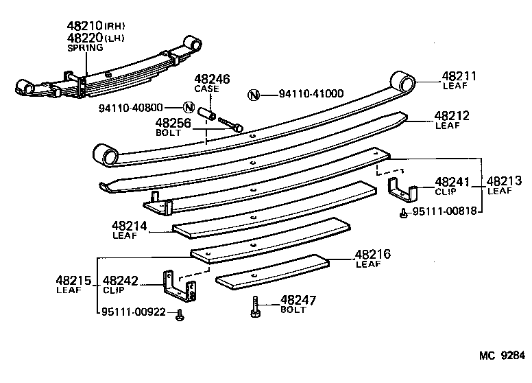 48046-26040 SEAT SUB-ASSY, SPRING U BOLT, RH product image