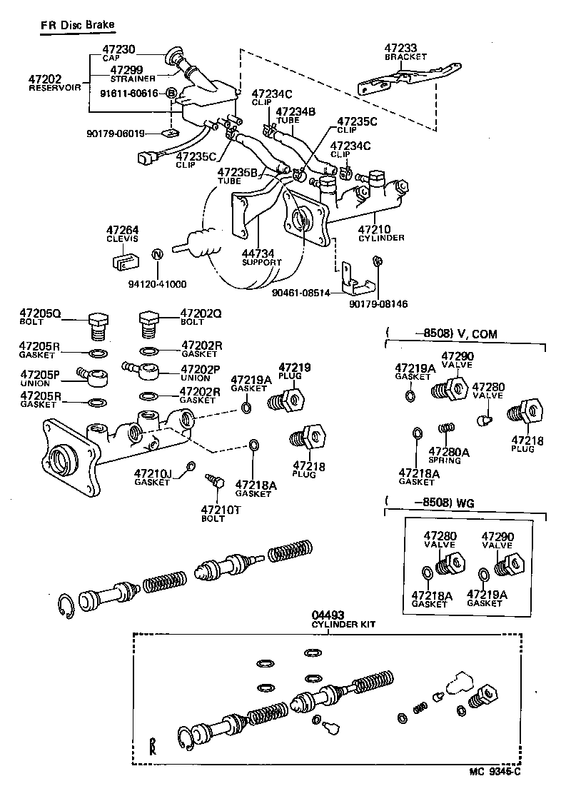 47201-26360 CYLINDER ASSY, MASTER, W/O BOOSTER product image