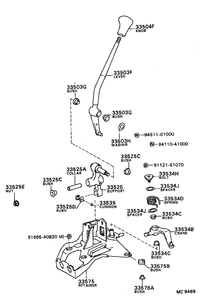 33503-32010 LEVER SUB-ASSY, SHIFT(FOR FLOOR SHIFT) product image