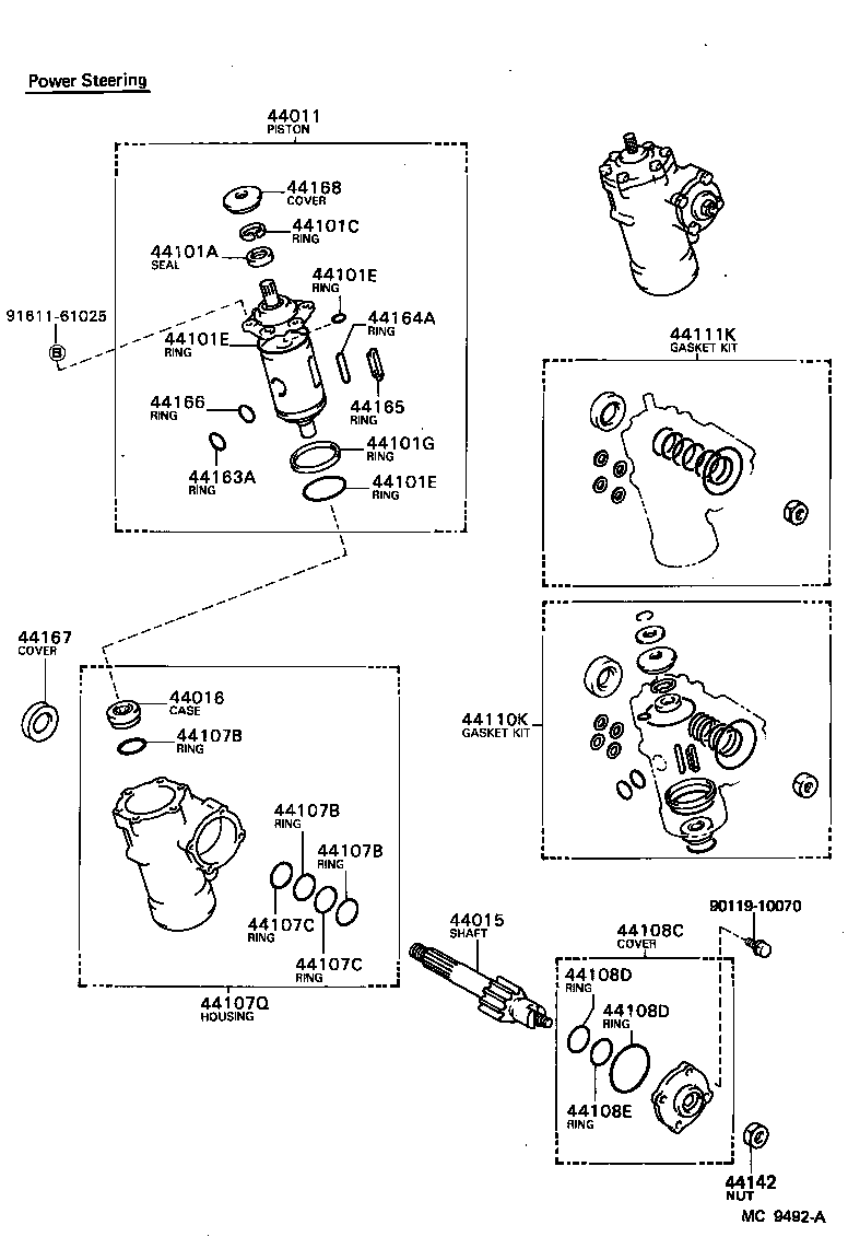 04445-25010 GASKET KIT, POWER STEERING GEAR product image