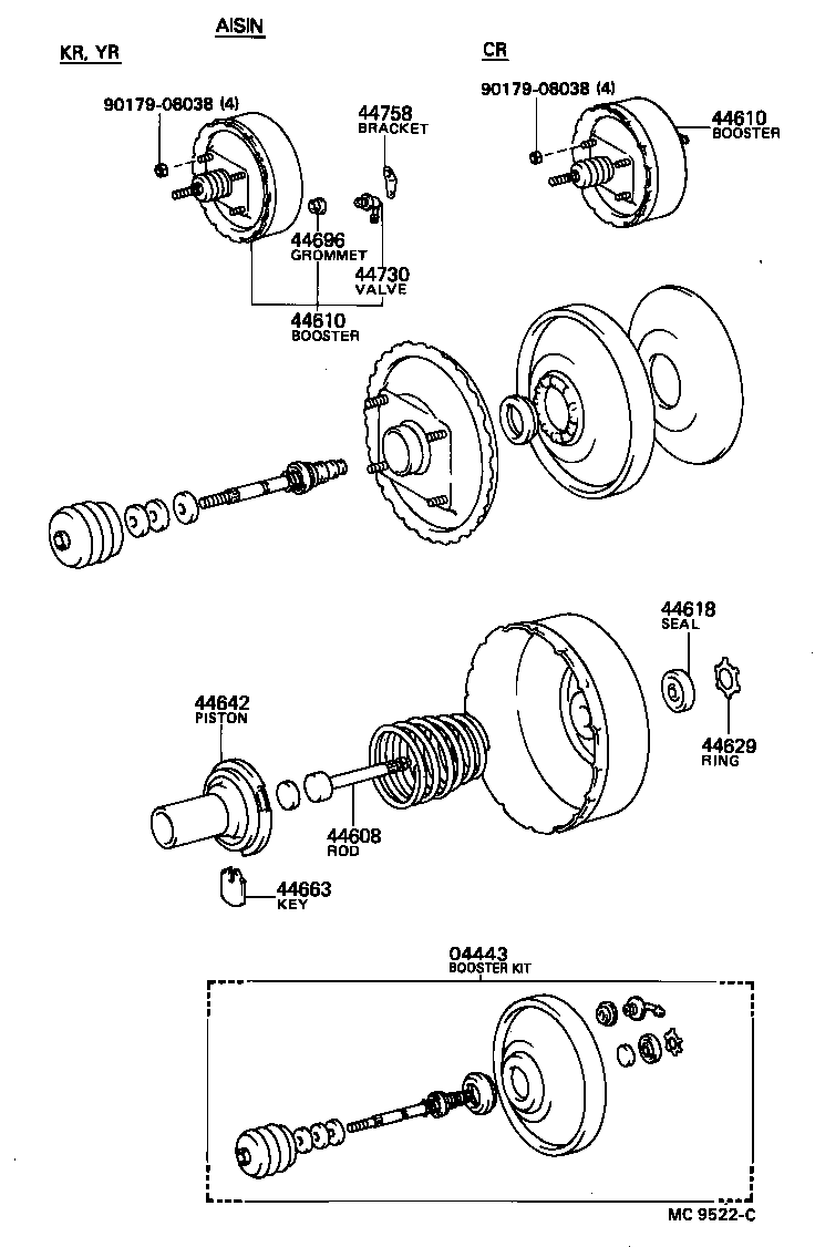 04443-28360 BOOSTER KIT, BRAKE product image