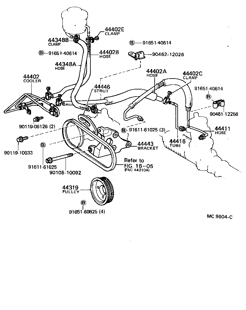 44412-20150 HOSE, POWER STEERING OIL COOLER INLET product image