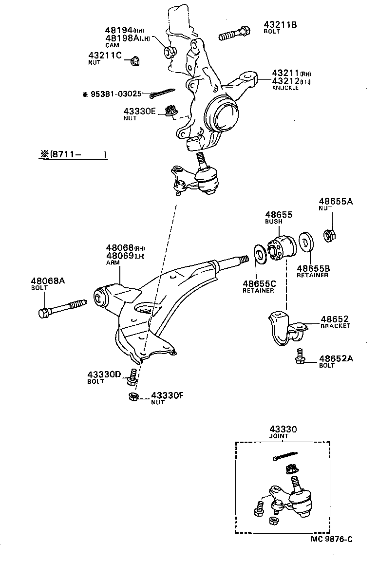 48198-32020 CAM, CAMBER ADJUST, LH product image