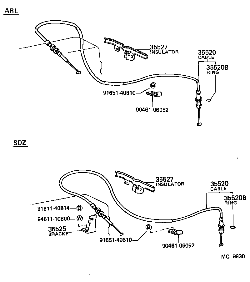 35520-20140 CABLE ASSY, THROTTLE product image