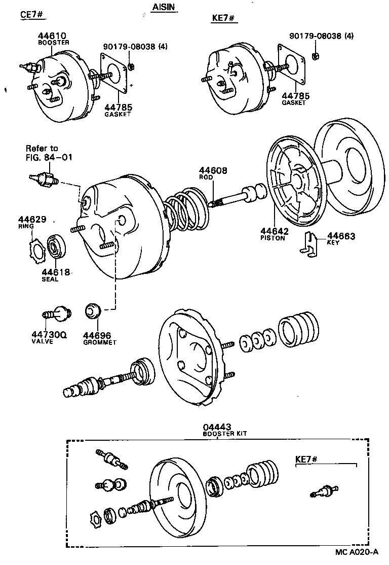 04443-12400 BOOSTER KIT, BRAKE product image