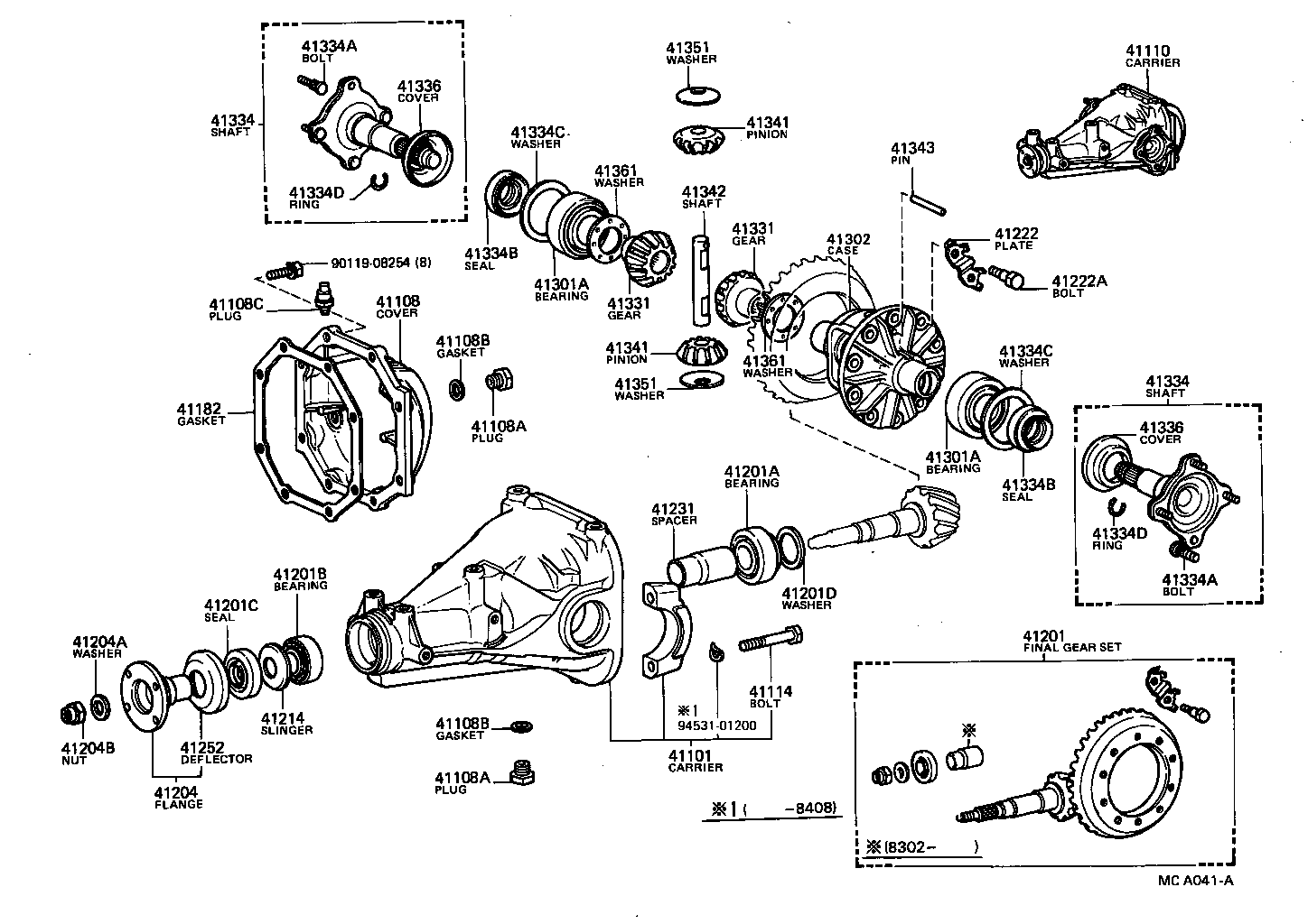 41110-24030 CARRIER ASSY, DIFFERENTIAL, REAR product image