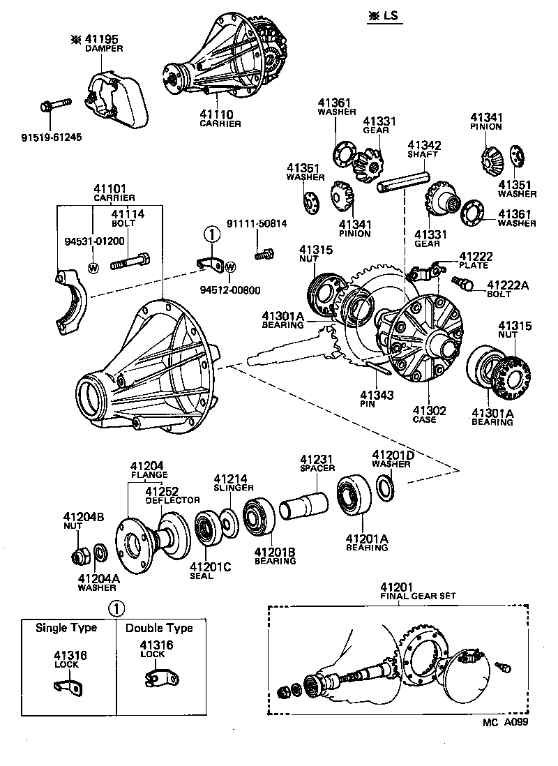 41201-39855 FINAL GEAR KIT, DIFFERENTIAL, REAR product image