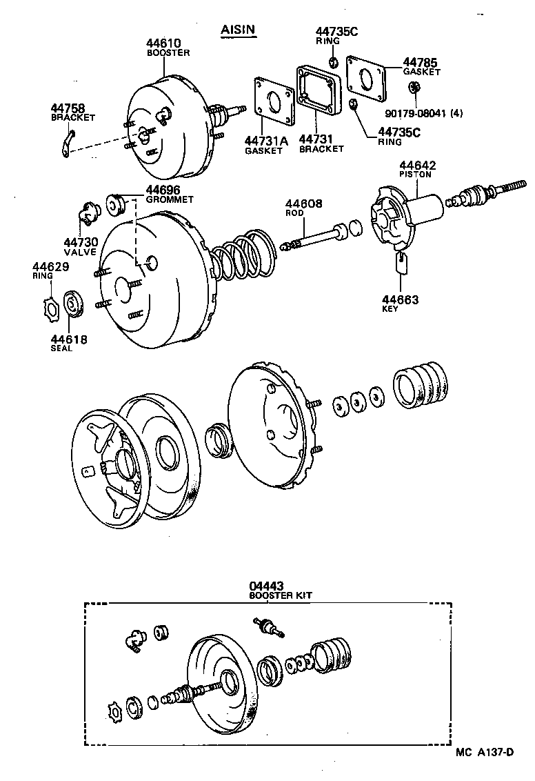 04443-30330 BOOSTER KIT, BRAKE product image