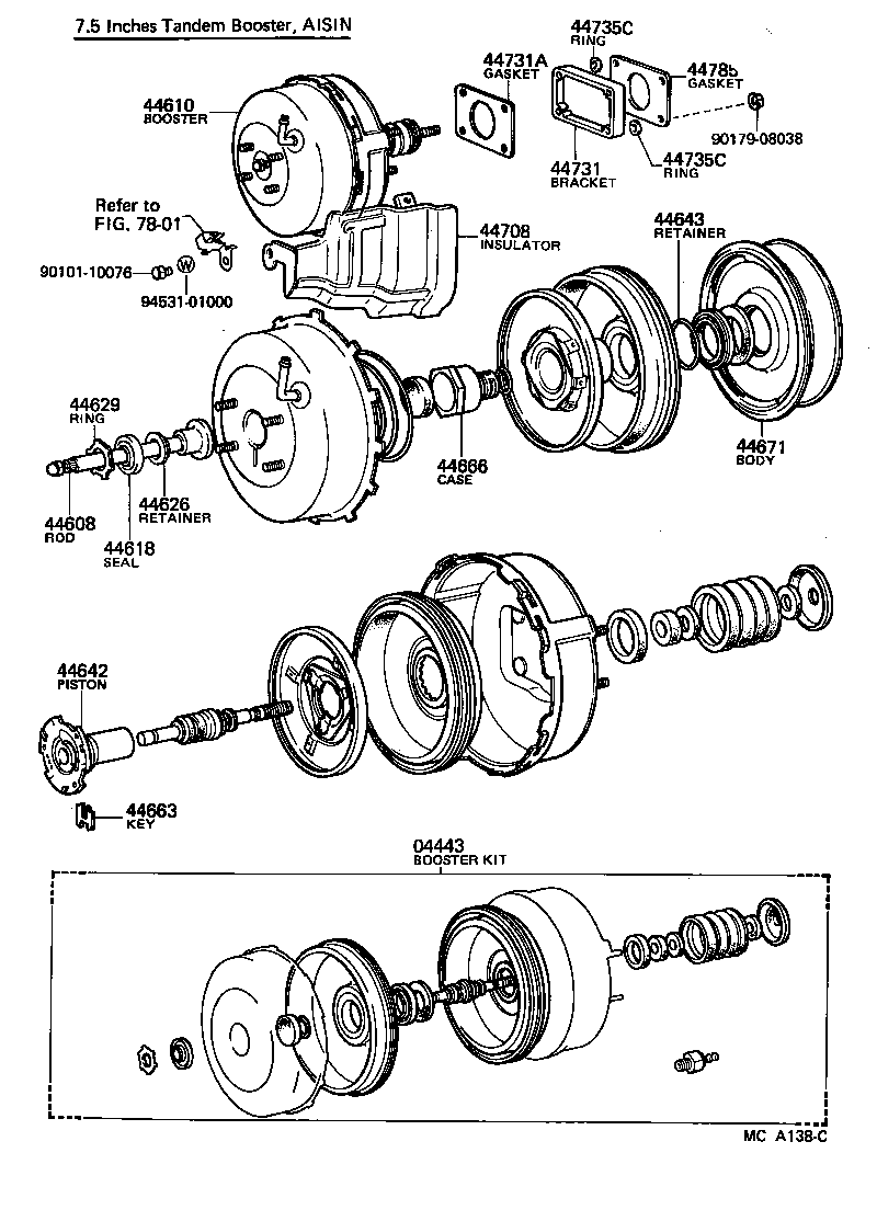 04443-30410 BOOSTER KIT, BRAKE product image