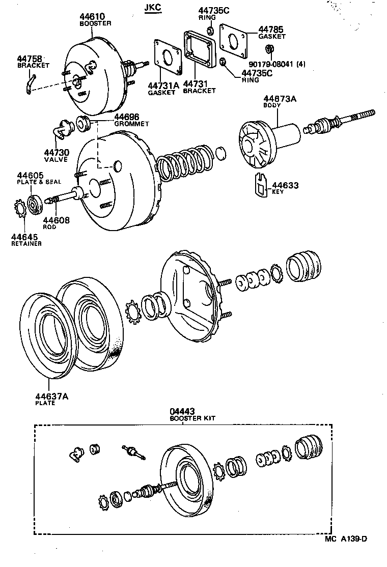 04443-30330 BOOSTER KIT, BRAKE product image