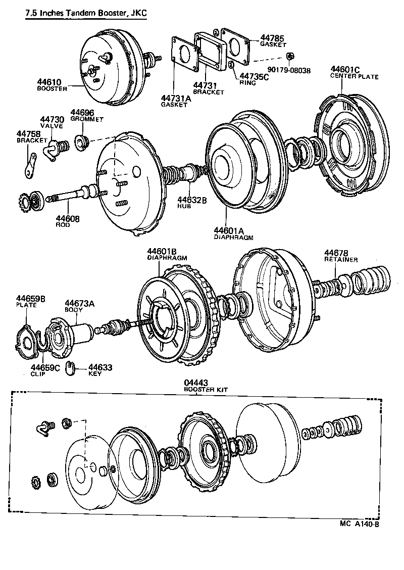 04443-30330 BOOSTER KIT, BRAKE product image