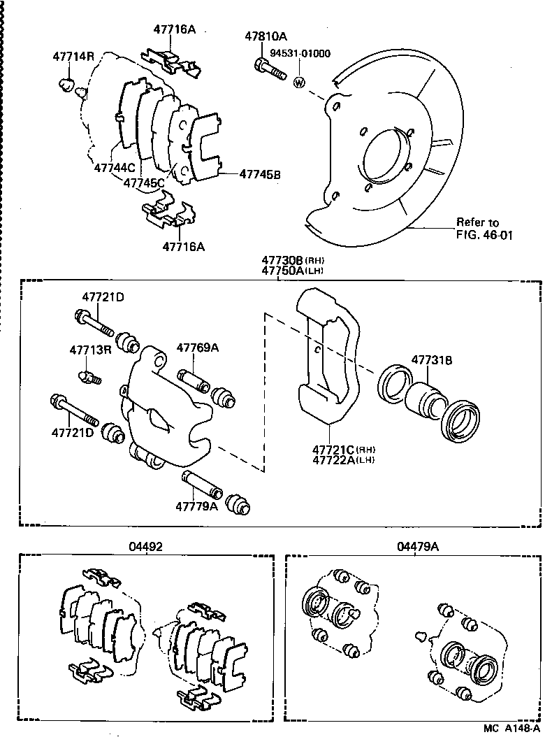 47721-30060 MOUNTING, REAR DISC BRAKE CYLINDER, RH product image
