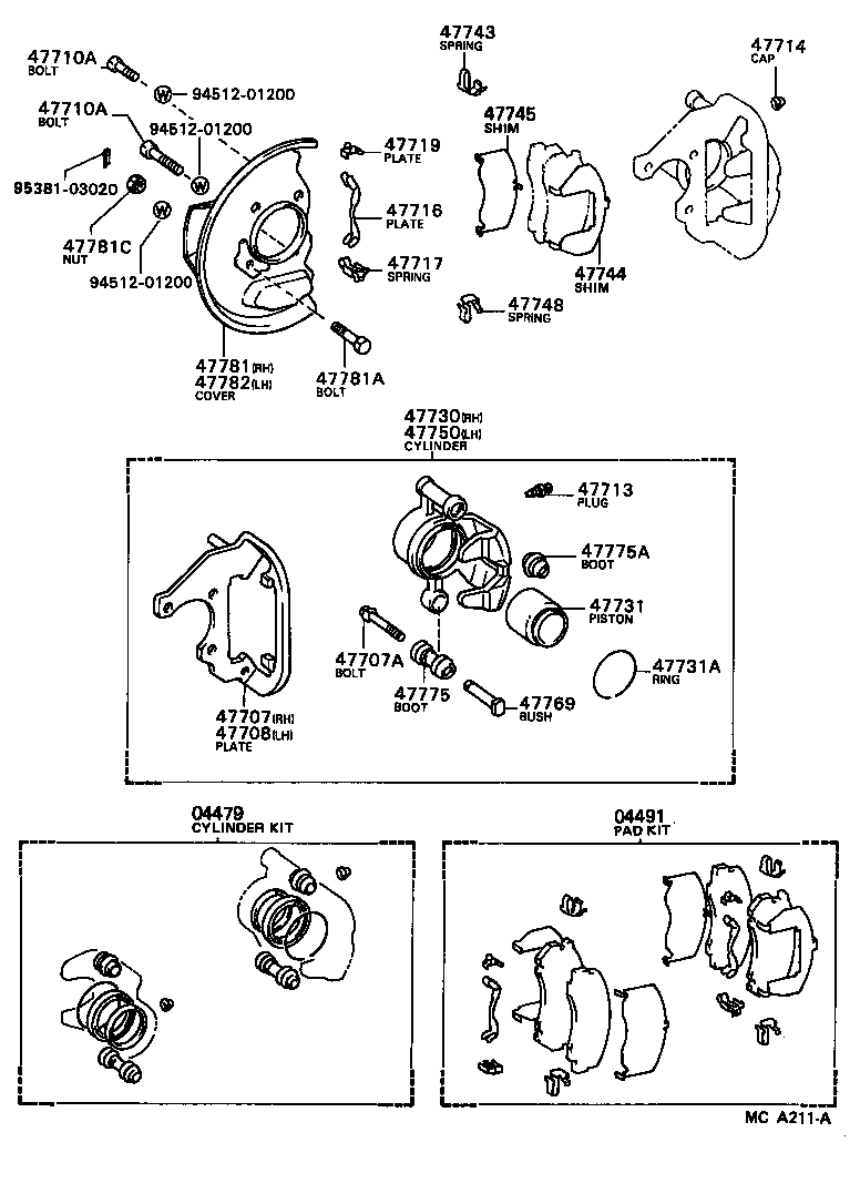 04465-28050 PAD KIT, DISC BRAKE, FRONT product image