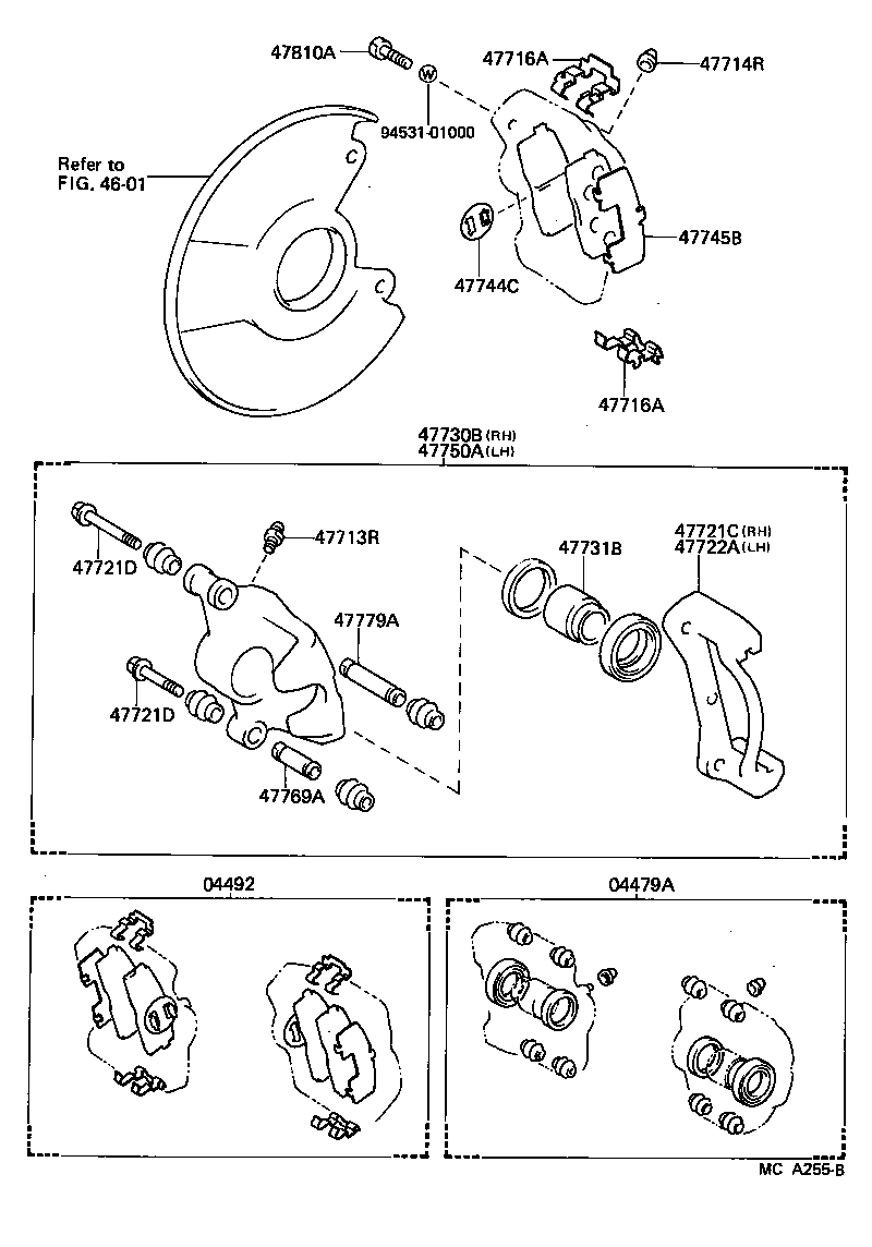 47721-30060 MOUNTING, REAR DISC BRAKE CYLINDER, RH product image