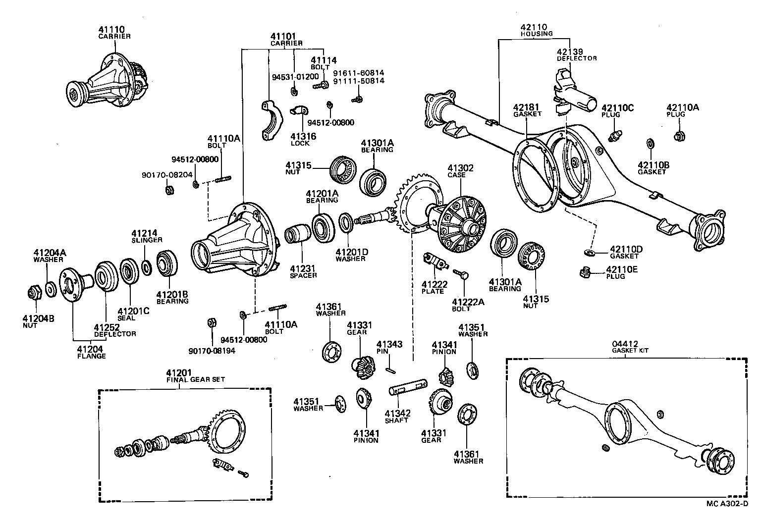 04412-25060 GASKET KIT, REAR DIFFERENTIAL CARRIER product image