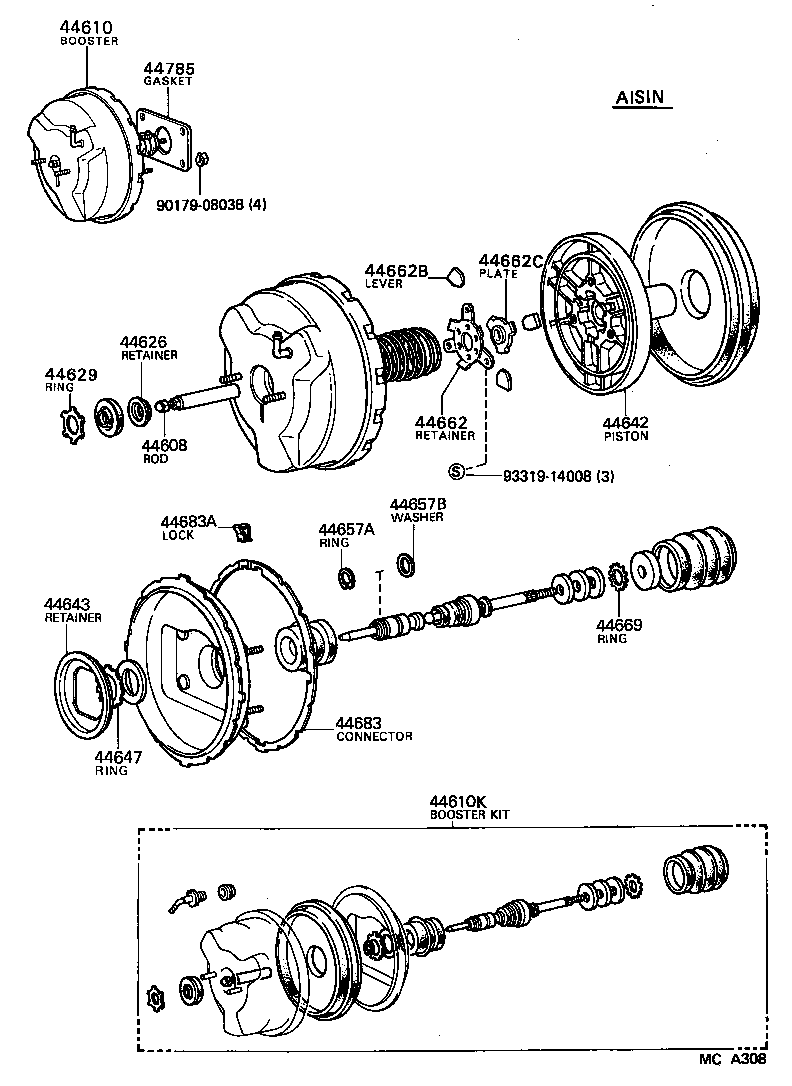 04443-24030 BOOSTER KIT, BRAKE product image