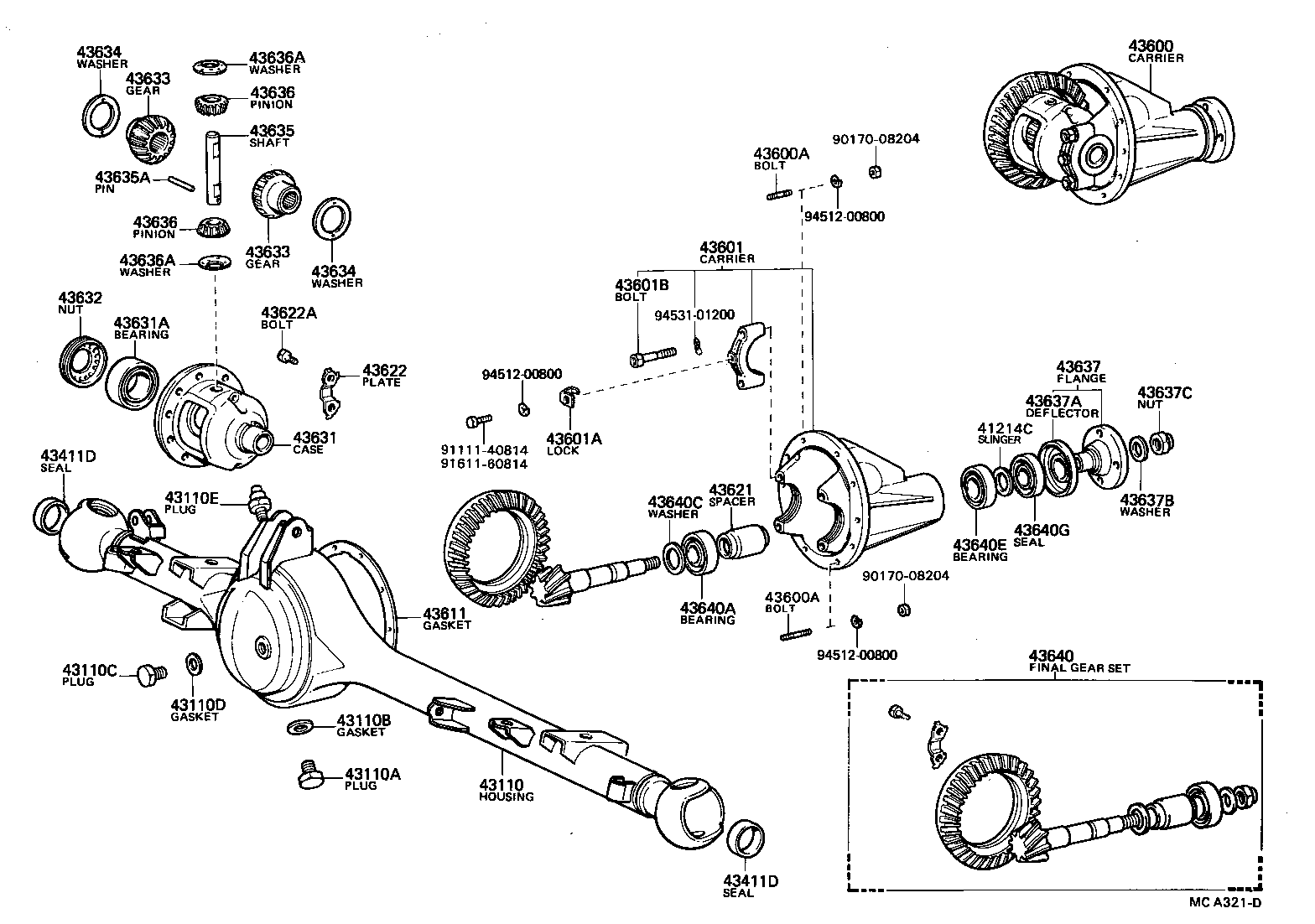41201-39745 FINAL GEAR SET, FRONT AXLE DIFFERENTIAL product image