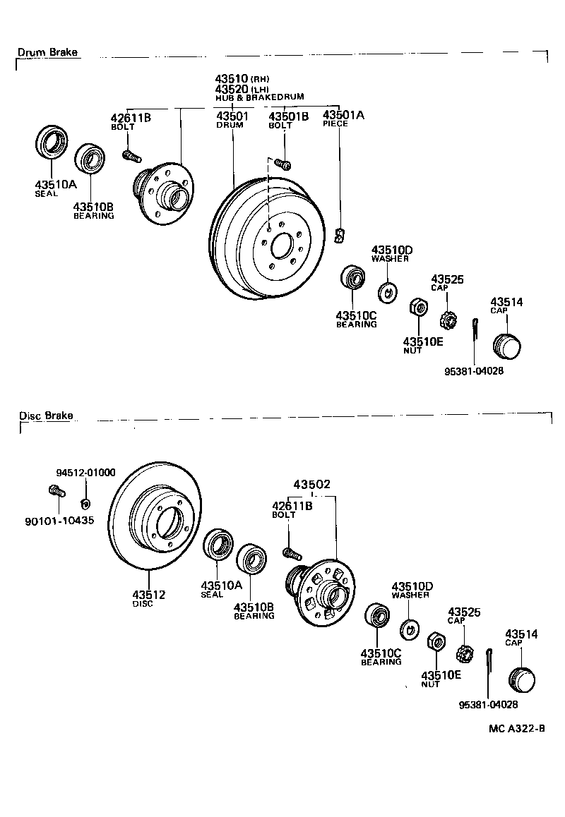 43511-60013 HUB SUB-ASSY, FRONT AXLE product image