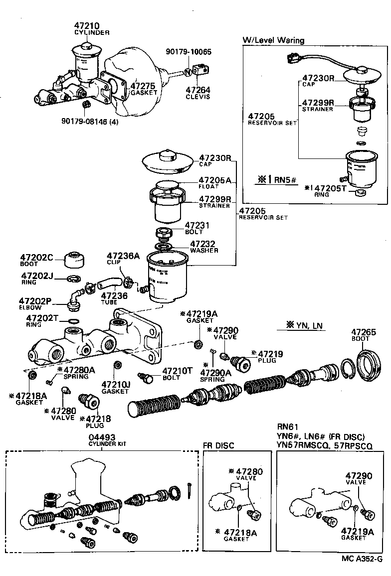 47201-35310 CYLINDER ASSY, MASTER, W/O BOOSTER product image