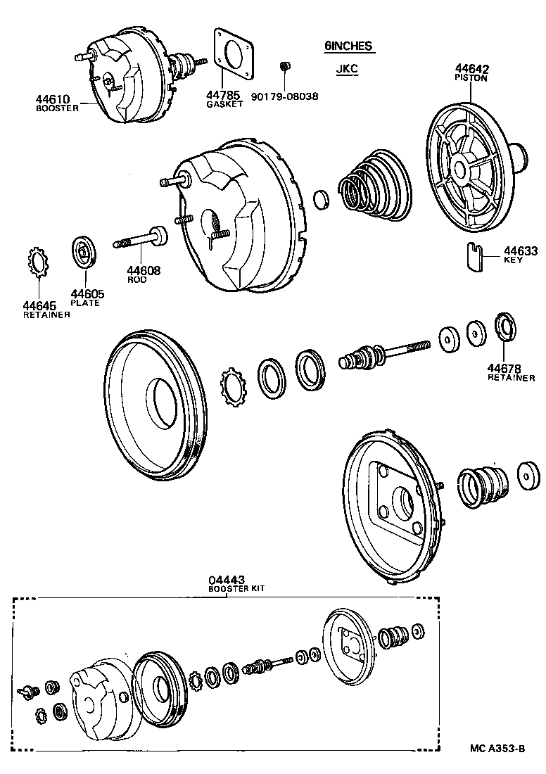 04443-35410 BOOSTER KIT, BRAKE product image