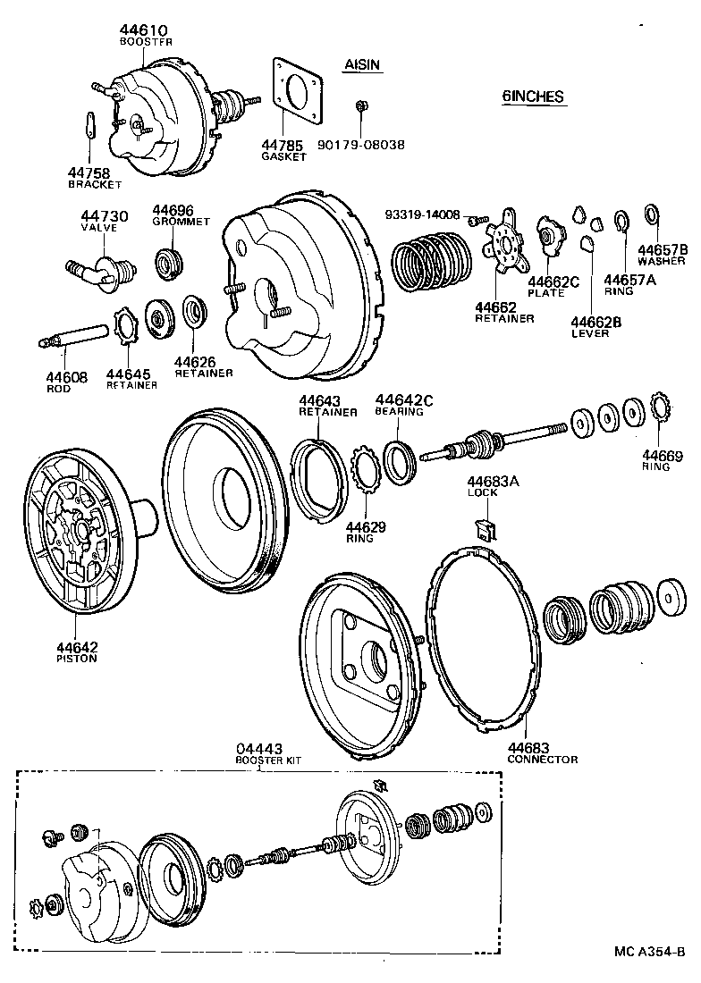 04443-35410 BOOSTER KIT, BRAKE product image