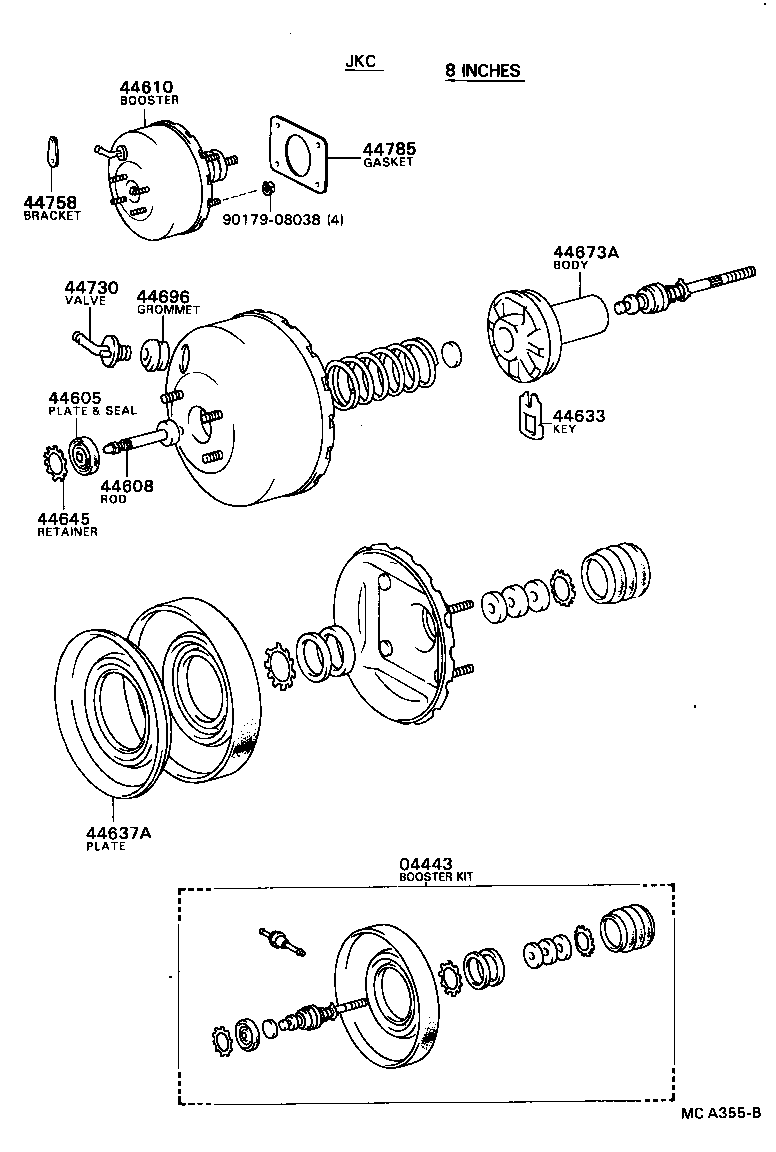 04443-35410 BOOSTER KIT, BRAKE product image