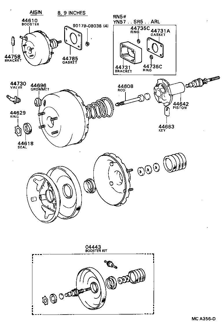 04443-35410 BOOSTER KIT, BRAKE product image