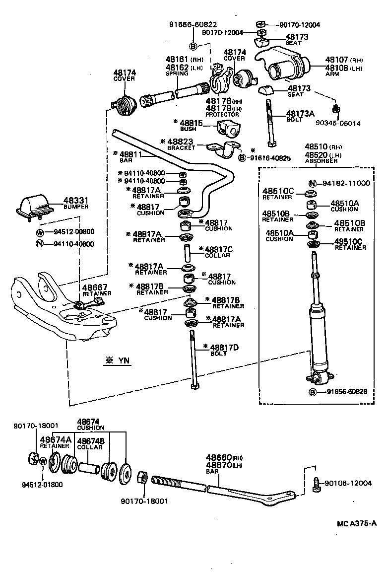 48162-35050 SPRING, TORSION BAR, LH product image
