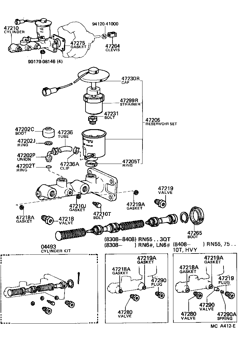 47201-35330 CYLINDER ASSY, MASTER, W/O BOOSTER product image