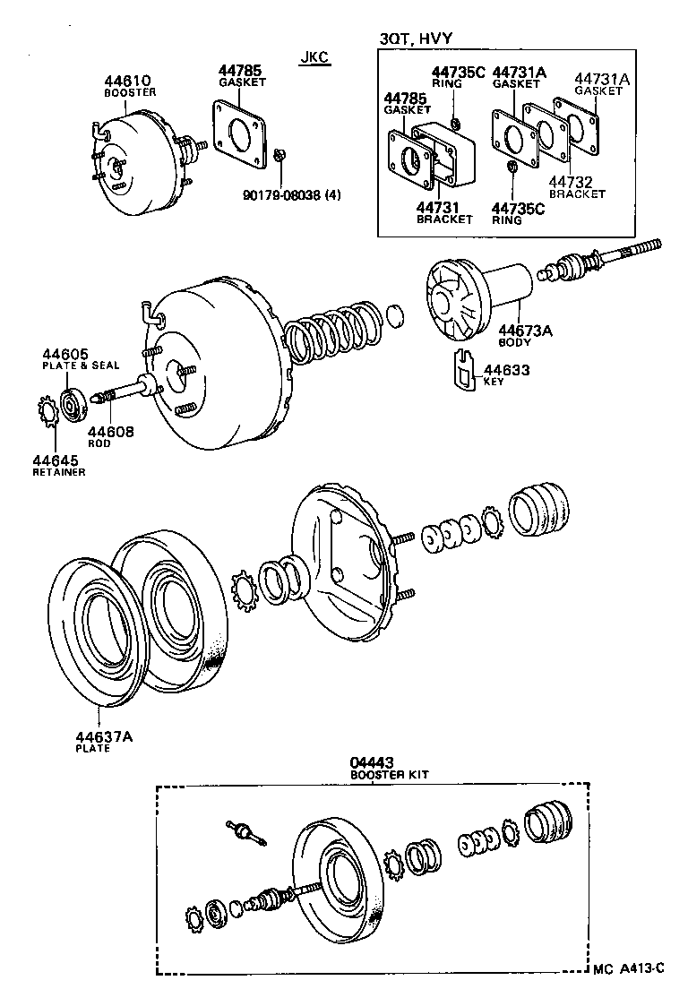 04443-35580 BOOSTER KIT, BRAKE product image