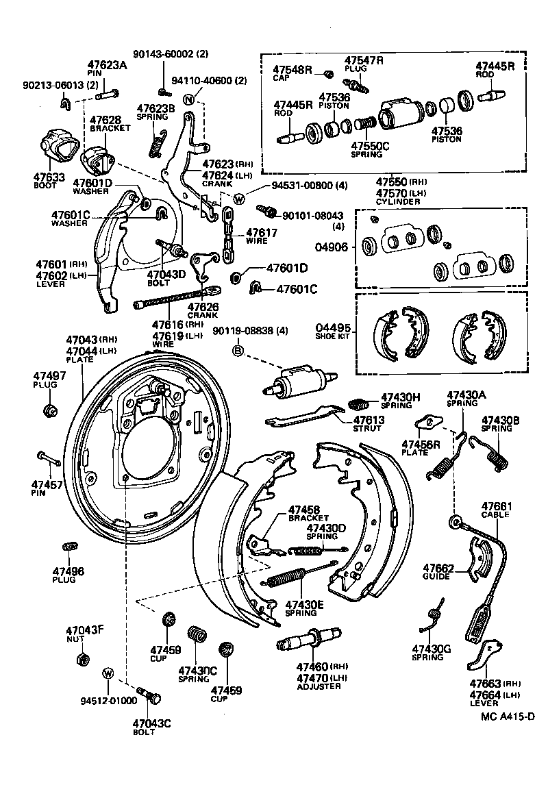 47061-35020 ADJUSTER ASSY, SHOE, RH(FOR REAR BRAKE) product image