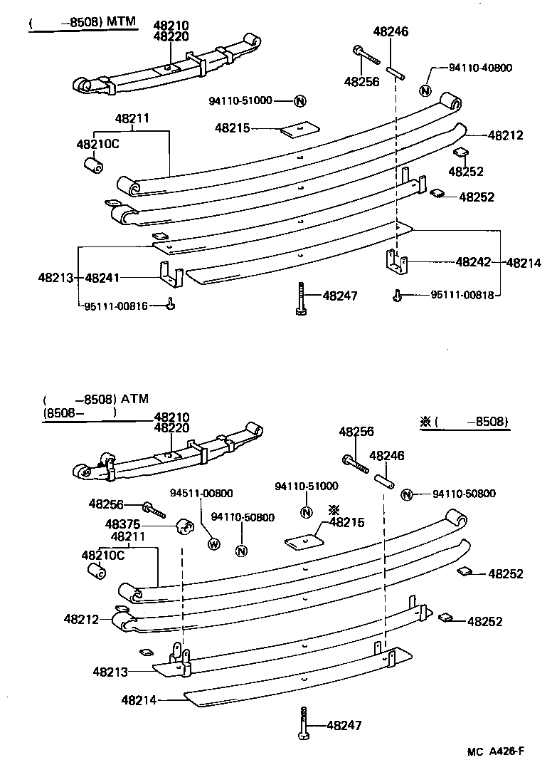48414-35180 BRACKET SUB-ASSY, REAR SPRING, FRONT RH product image