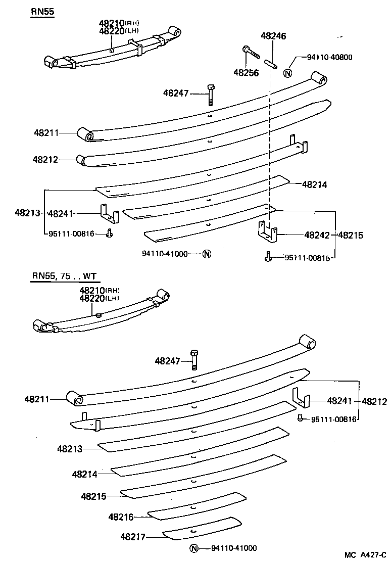 48414-35180 BRACKET SUB-ASSY, REAR SPRING, FRONT RH product image