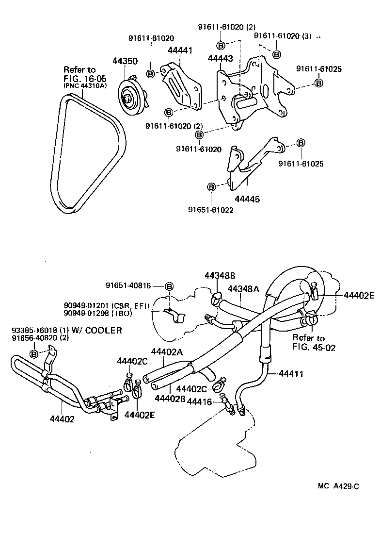 90447-18029 HOSE, POWER STEERING OIL COOLER INLET product image