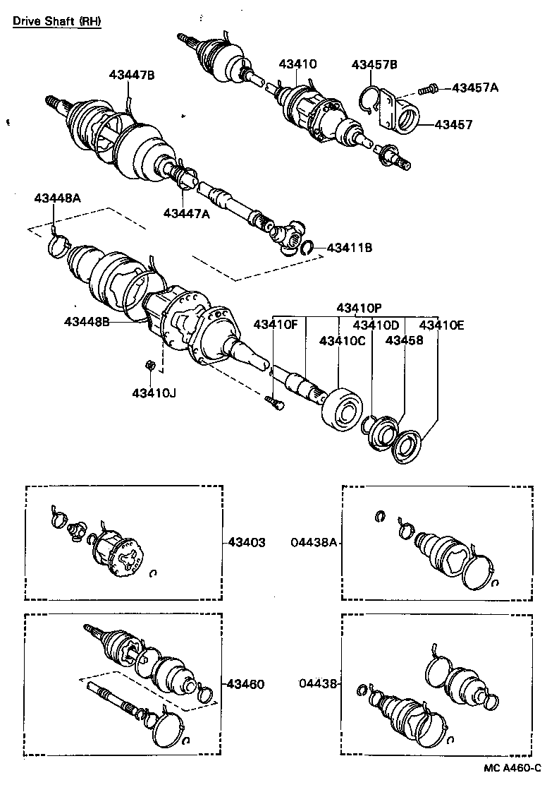 43457-20010 BRACKET, DRIVE SHAFT BEARING product image