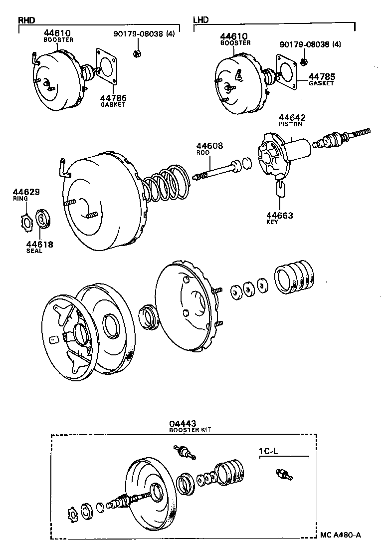 04443-20370 BOOSTER KIT, BRAKE product image