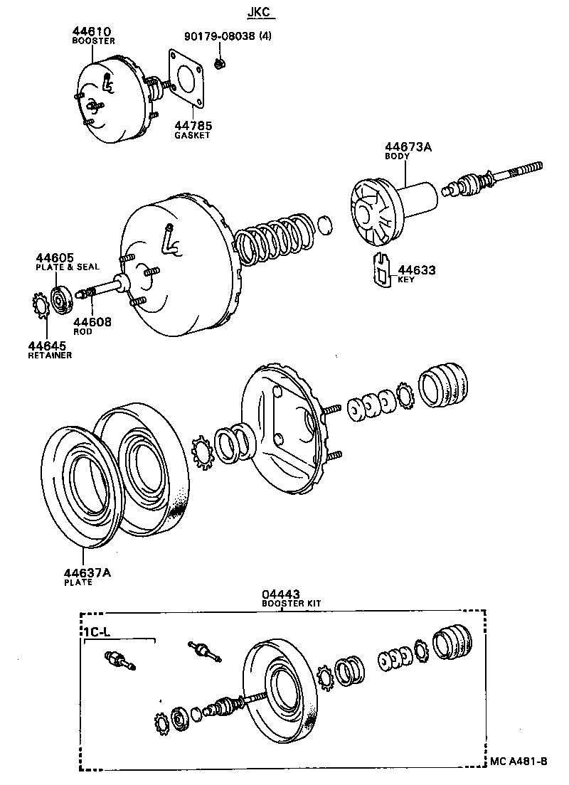 04443-20370 BOOSTER KIT, BRAKE product image