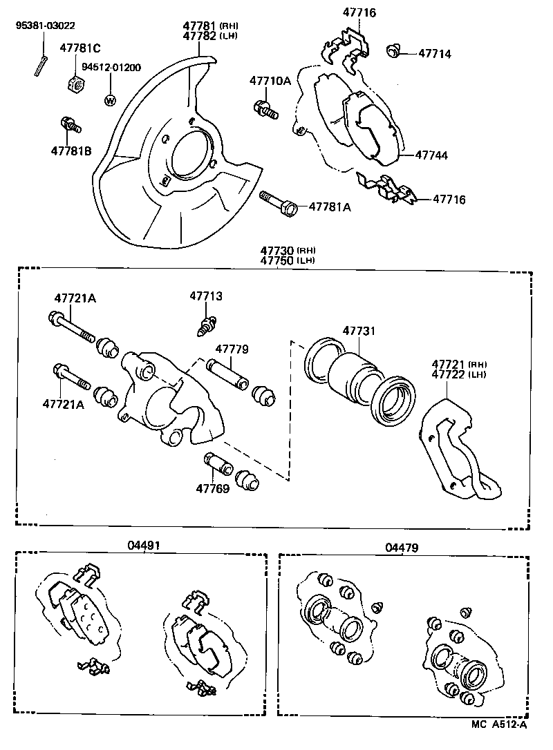 47730-30130 CYLINDER ASSY, FRONT DISC BRAKE, RH product image