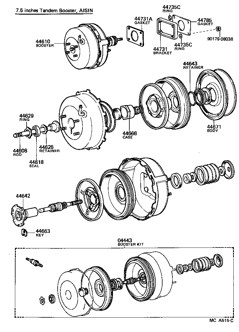 04443-30330 BOOSTER KIT, BRAKE product image