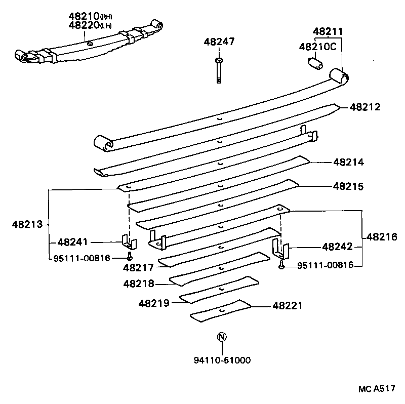 04483-36040 SHACKLE KIT, REAR SPRING product image