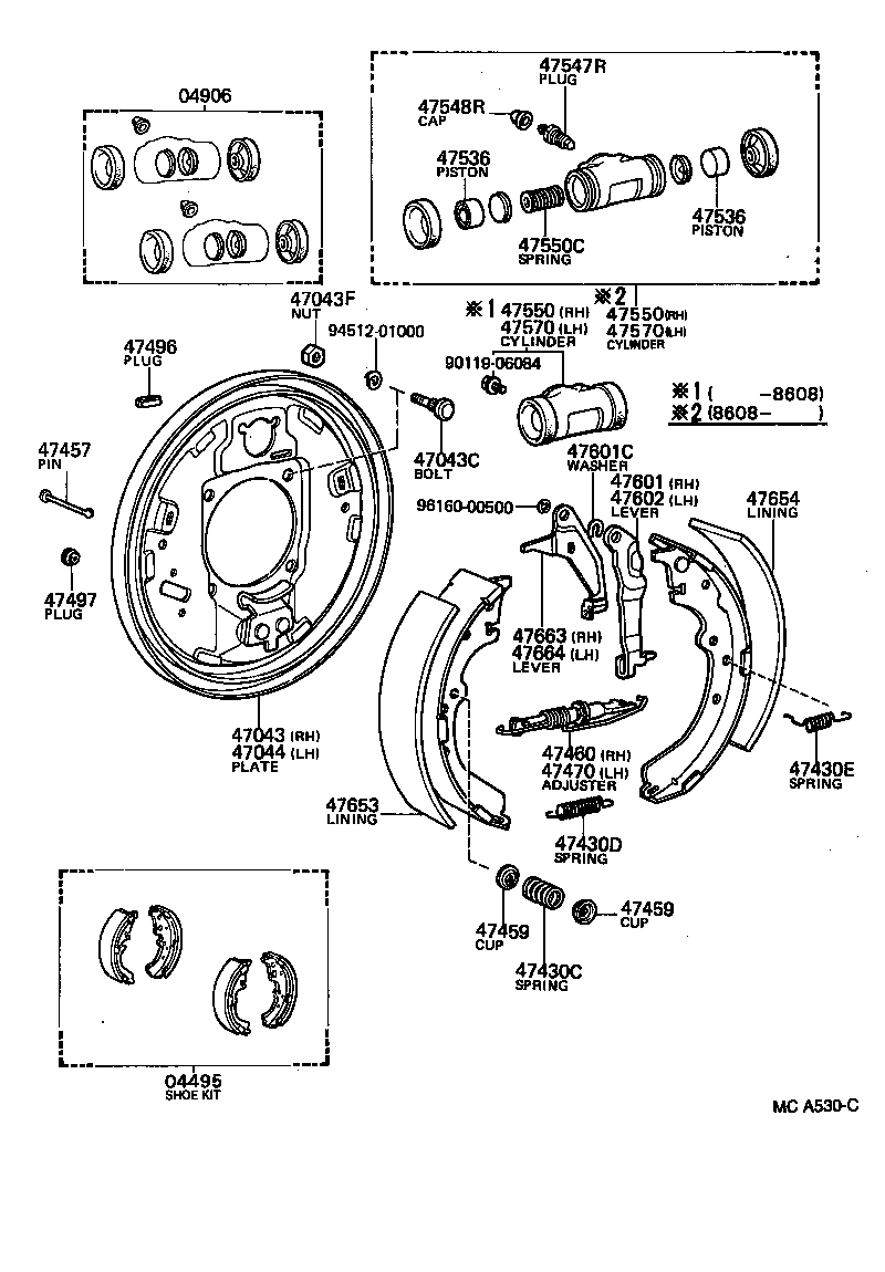 47061-35020 ADJUSTER ASSY, SHOE, RH(FOR REAR BRAKE) product image