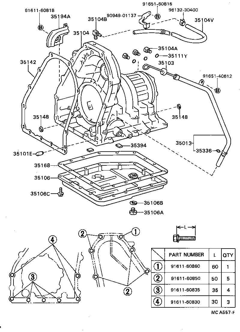 90119-06289 BOLT, STUD (FOR AUTOMATIC TRANSMISSION OIL PAN SETTING) product image