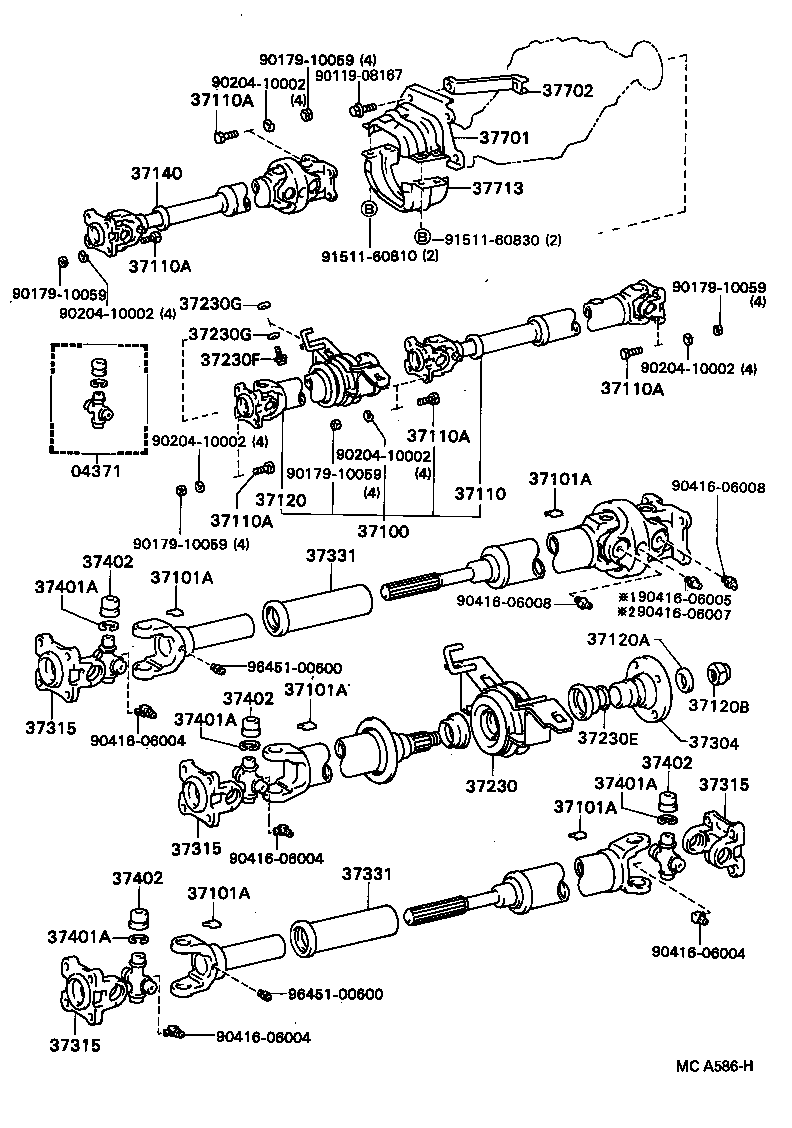 37304-35040 FLANGE SUB-ASSY, UNIVERSAL JOINT product image