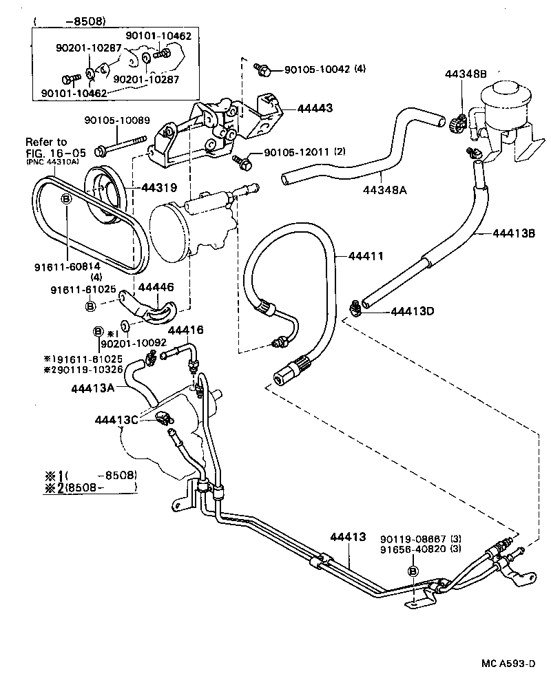 44348-35090 HOSE, OIL RESERVOIR TO PUMP, NO.1 product image