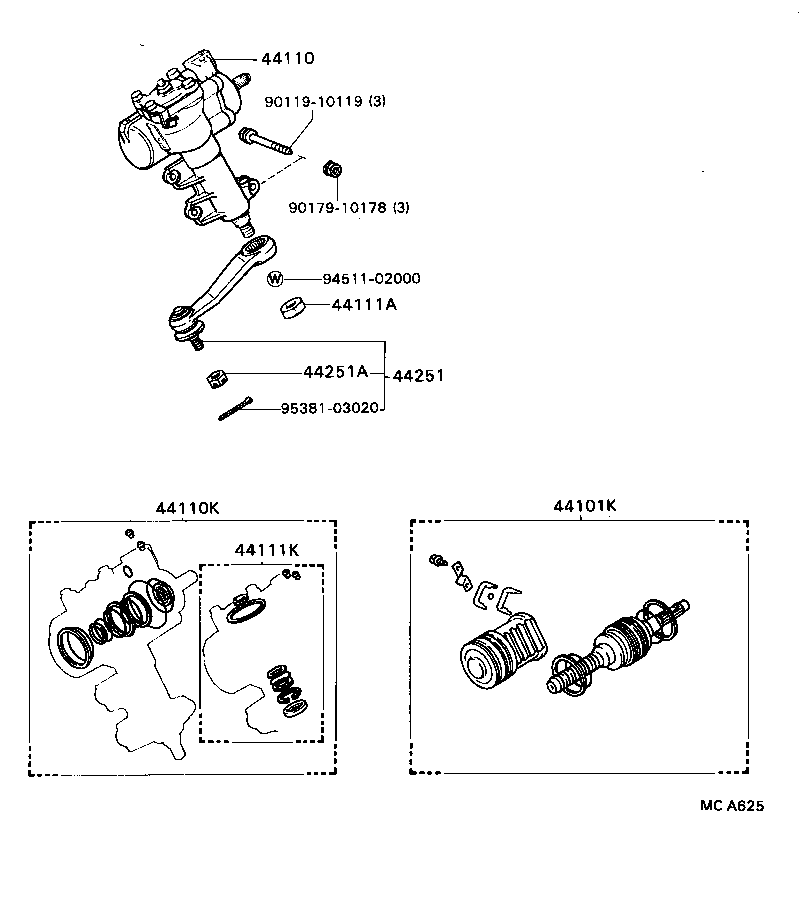 04044-12010 WORM KIT, POWER STEERING product image