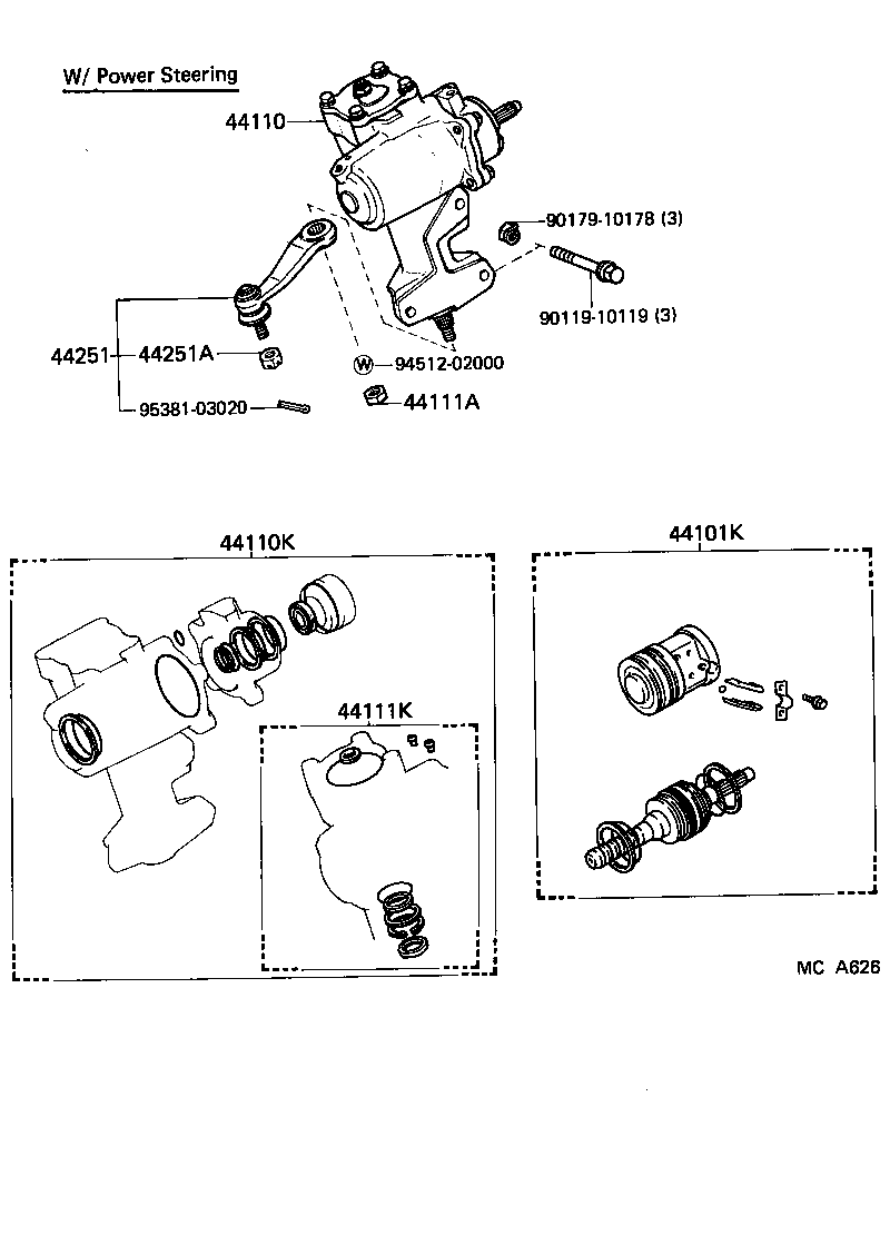 04044-12030 WORM KIT, POWER STEERING product image