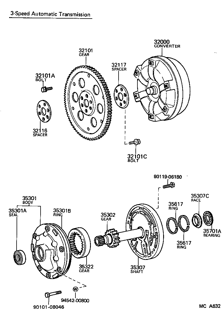 32116-28010 SPACER, DRIVE PLATE, FRONT product image