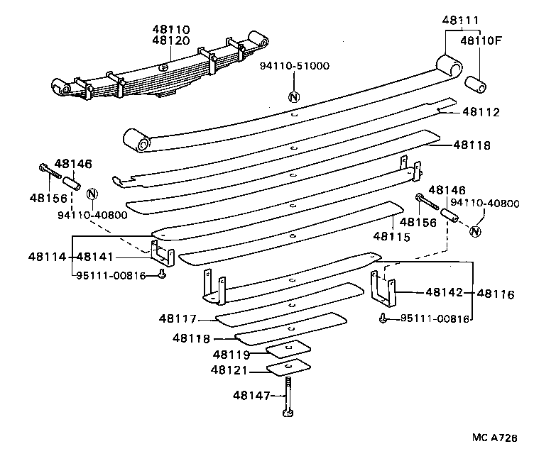 04481-36050 SHACKLE KIT, FRONT SPRING product image