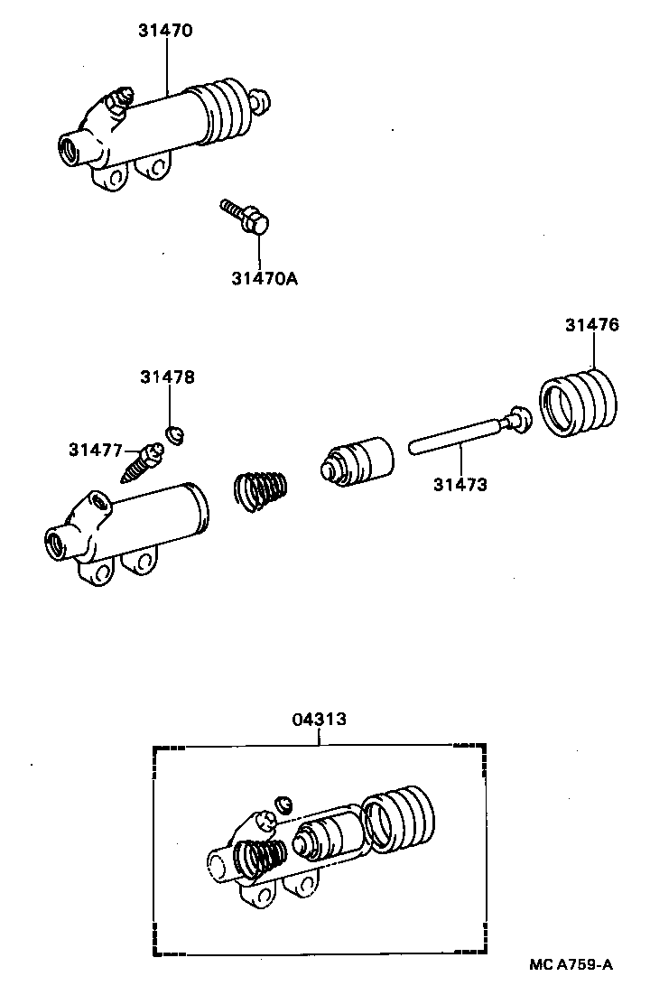 31470-36290 CYLINDER ASSY, CLUTCH RELEASE product image